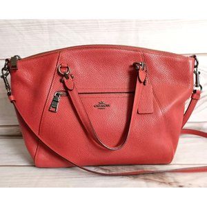 Coach prairie satchel convertible handbag in red signature Coach pebble leather